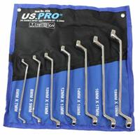 US Pro Ring Spanner Set Double Ended Offset Wrench Spanners Metric 7pc 6-19MM