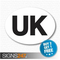 UK OVAL CAR STICKER Car Van Lorry Vinyl Self Adhesive UK stickers