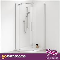 Single Door Offset Quadrant Shower Enclosure Chrome Easy Clean 1200x900mm Left
