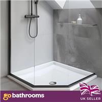 900mm Corner Shower Tray Low Profile White Stone Resin Shower Tray 90x90cm