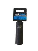 US PRO 1/2" Drive 19mm 12PT Deep Impact Socket CR-V Black Phosphate 78mm