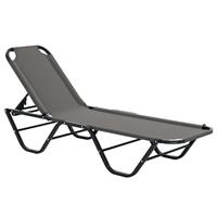 Outsunny Sun Lounger Relaxer Recliner with 5-Position Adjustable Backrest Grey