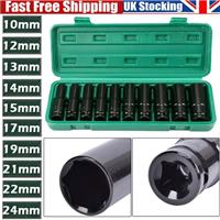 10x Deep Impact Socket Set 1/2" Drive Long Reach Thin Wall Metric Socket 10-24mm