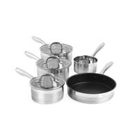 Salter Pan Set Fry Pan Saucepans 5 PC Set Timeless Collection Stainless Steel