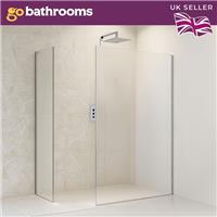 780mm Fixed Shower Screen Chrome 10mm Clear Tempered Glass Wet Room Panel