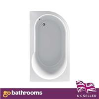 Diva Compact Left Hand Super Strong Acrylic Shower Bath 1550 x 900mm