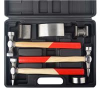7PC CAR DENT AUTO BODY PANEL REPAIR TOOL KIT HANDLES BEATING DOLLIE HAMMERS SET