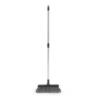 Kleeneze Broom Soft Bristle for Hard Floors Non-Scratch Extendable Handle Grey