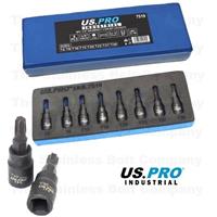 US PRO Impact Torx Socket Set 1/4 Drive Star Torx Bit Set 8pc T6-T30 7519