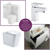 Toilet and Bathroom Vanity Combination Unit| BTW WC Pan Basin Mono Tap LH | 90cm
