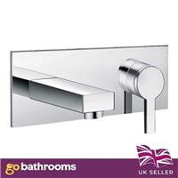 Wall Mounted Chrome Bath Tap Bathroom Tub Filler Mixer Tap Modern Single Lever