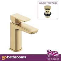 Brushed Gold Bathroom Sink Tap Basin Mixer Mono Tap & Waste | Dara