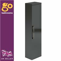 Newton Anthracite Gloss Wall Floating Bathroom Hallway Storage Cupboard 140cm