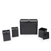 Salter 4 Piece Canister Set with Bread Bin, Tea Coffee Sugar Tins Kuro Range
