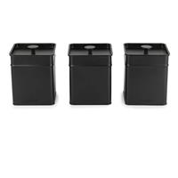 Salter 3 Piece Canister Set for Kitchen Tea Coffee Sugar Tins Easy Storage Kuro