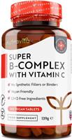 Super Vit B Complex (B1-B2-B3-B5-B6-B12 & VIT C) 365 Vegan Tablets - Immunity