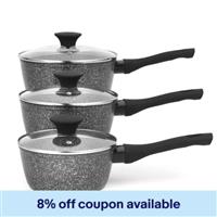 Salter Saucepan Set 3 Piece Non-Stick Megastone Aluminium 16/18/20 cm (Open Box)