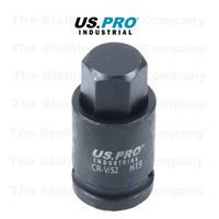 US PRO Industrial 19mm H19 x 55mm Impact Hex Bit Socket 1/2 Drive 3324