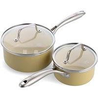 GreenLife Saucepan Set 14/18 cm Ceramic Non-Stick PFAS-Free Yellow (Open Box)