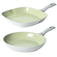 Salter Frying Pan & Griddle Set Ceramic Non-Stick Coating PFAS-Free Induction