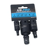 US PRO 3PC Impact Universal Wobble Joint Set 1/4", 3/8", 1/2" Drive CR-MO
