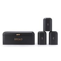 Salter Pebble 4-Piece Countertop Set Bread Bin & Canisters Powder Coated Steel