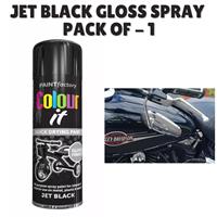1 x 250ml Colour It Jet Black Gloss Spray Household Car Van Bike Aerosol Paint
