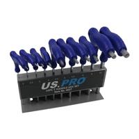 US PRO 10pc Long Metric Hex Allen key Wrench Set 2mm - 10mm T Handle Keys
