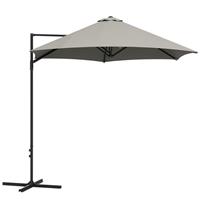 Outsunny 2.5M Offset Roma Patio Umbrella W/ 360-Degree Rotation, Light Grey