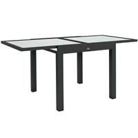 Outsunny Extendable Outdoor Dining Table Patio Table, Clear