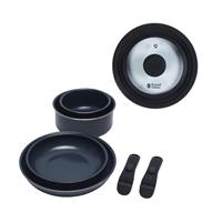 Russell Hobbs Smart Clip 7-Piece Frying Pan & Saucepan Set 16/20cm Non-Stick