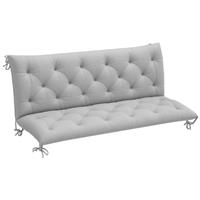 Outsunny 3 Seater Garden Bench Cushion Outdoor Seat Pad w/ Ties Light Grey