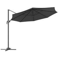Outsunny 3 x 3(m) Cantilever Parasol Garden Umbrella with Cross Base Black