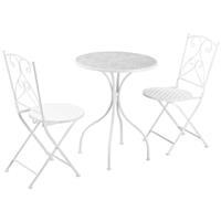 Outsunny 3 Piece Garden Bistro Set w/ Mosaic Top for Patio, Balcony, Poolside