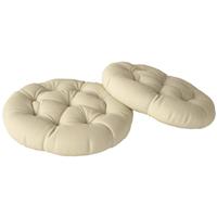 Outsunny Outdoor Seat Cushions Set of 2, Tufted Round Chair Pads, Beige
