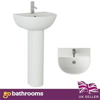 Bathroom Sink Basin Pedestal One Tap Hole White Ceramic Bathroom Hand Wash Basin