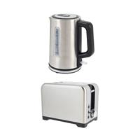 Salter Kettle & Toaster Set 2-Slice Toaster, 1.7L Kettle, Stainless Steel