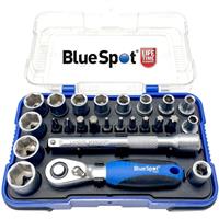BlueSpot 25pc 1/4 Socket Set + Mini 1/4 Ratchet & Screwdriver Bits Set 4-13mm