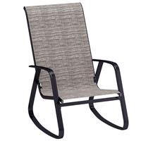 Outsunny Garden Rocking Chair with Armrests, High Back, Light Brown