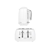 Salter Boston Kettle & Toaster Set 1.7L, 4-Slice, 3kW, Ice White Shimmer