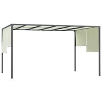 Outsunny 3 x 4m utdoor Garden Pergola with LED Lights Cream White