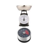 Salter Timeless Mechanical Kitchen Scale & Timer, 5kg Capacity, Black/Stainless