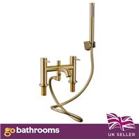Gold Bath Shower Mixer Tap Deck Mounted Bathroom Bath Filler Shower Head