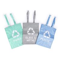 Beldray Set of 3 Recycling Bags 44L, Waterproof, With Handles, For Home/Office