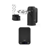 Salter Hand Mixer & Kitchen Scale Set 300W, 5 Speeds, 5kg Capacity, Black