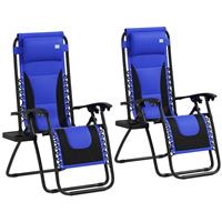 Outsunny 2 Pcs Zero Gravity Lounger w/ Cup Holder, Refurbished