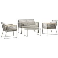 Outsunny 4 Pcs Garden Furniture Set, Grey, Refurbished