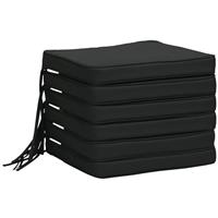 Outsunny 6 Chair Cushion Seat Pads, Black, Refurbished