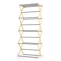 Beldray 4 Tier Clothes Airer Bamboo Frame, 8M Drying Space, Foldable Design