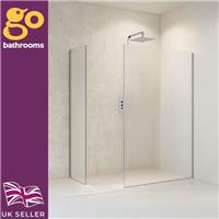 Wetroom Fixed Shower Screen with Chrome Profile & Clear Glass (W)1080mm